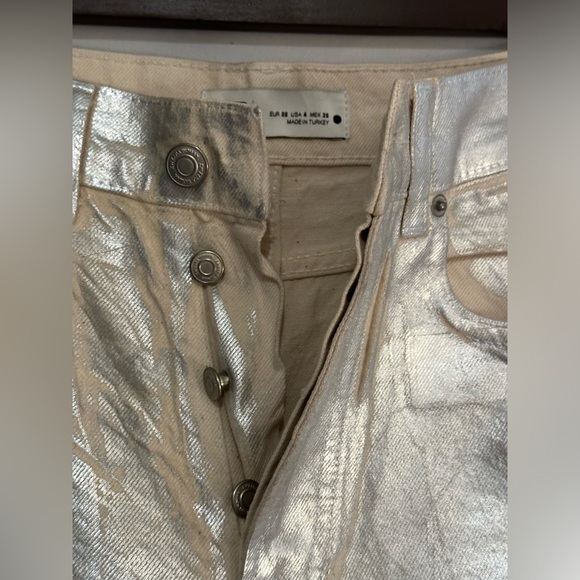 Viral Gold Coated wide leg jeans in size 4 EUC - Picture 7 of 8